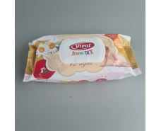 Влажная салфетка  72 шт с клапаном "Vivat" Ромашка (1 пачка)