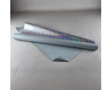 Пленка жемчужная "Газета" для цветов  8 м газета бело+голубая (67) (h660) № 819 (1 шт)