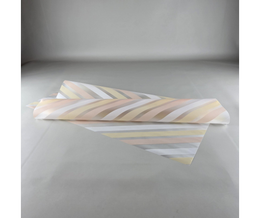 Калька для цветов Рулон 10 м тонированный матовый (h660) косая полоса № 1 желто бежевый (1 шт)