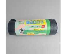 Мешки для мусора 240 литров (10шт) КОК черные  (1 рул)