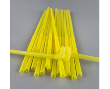 Трубочка-соломка для напитков с гофрой d6,0 -26см Желтая  Артистик (100 шт)