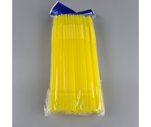 Трубочка-соломка для напитков с гофрой d6,0 -26см Желтая  Артистик (100 шт)