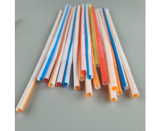 Трубочка-соломка для напитков с гофрой d6,0 -26см Бело-цветная  Артистик (100 шт)