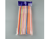 Трубочка-соломка для напитков с гофрой d6,0 -26см Бело-цветная  Артистик (100 шт)