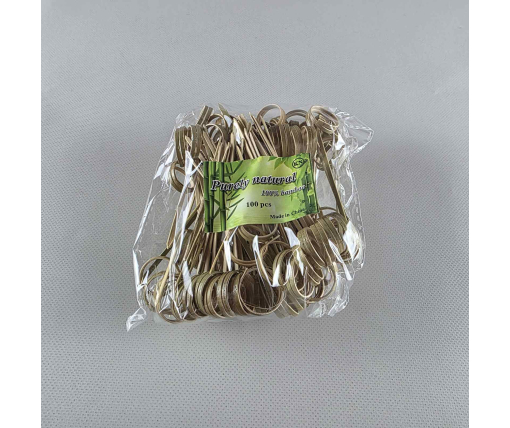 Деревянные бамбуковые шпажки Кольцо 9см,100 шт (1 пачка)