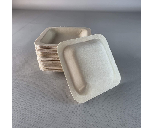 Тарелка квадратная, дерево, 114х114х15 мм, (100) (100 шт)