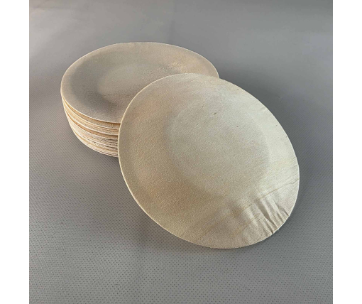 Тарелка круглая, дерево, Ø 130 мм, (100) (100 шт)