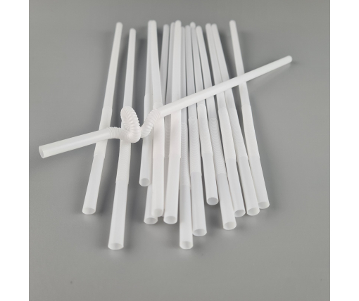 Трубочка-соломка для напитков с гофрой d6,0 -26см Белая Артистик (100 шт)