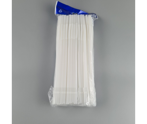 Трубочка-соломка для напитков с гофрой d6,0 -26см Белая Артистик (100 шт)
