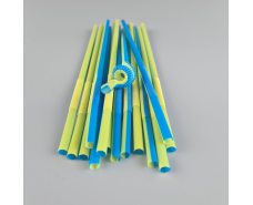 Трубочка-соломка для напитков с гофрой d6,0 -26см Сине-желтая  Артистик (100 шт)