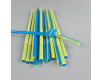 Трубочка-соломка для напитков с гофрой d6,0 -26см Сине-желтая  Артистик (100 шт)