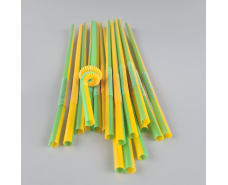 Трубочка-соломка для напитков с гофрой d6,0 -26см Желто-зеленая  Артистик (100 шт)