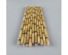 Соломка трубочка бумажная Ø 5 мм 20 см "Бамбук " коричневая   25шт (1 пачка)