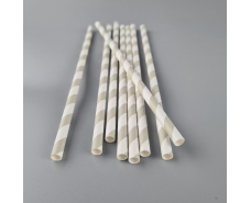 Соломка трубочка бумажная Ø 5 мм 20 см "Вита " бело-серебристая  25шт (1 пачка)