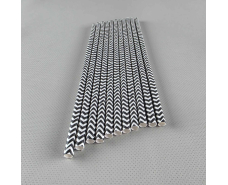 Соломка трубочка бумажная Ø 5 мм 20 см "Елочка " черная 25шт (1 пачка)