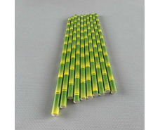 Соломка трубочка бумажная Ø 5 мм 20 см "Бамбук " зеленая   25шт (1 пачка)