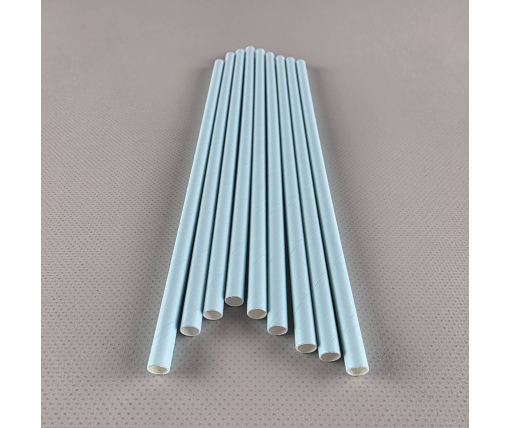 Соломка трубочка бумажная Ø 5 мм 20 см Мятно-зеленая, 25шт (1 пачка)