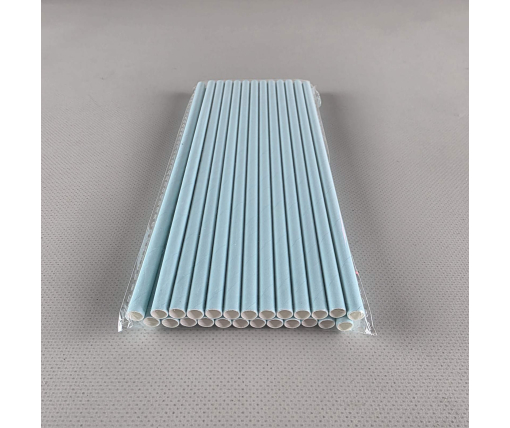 Соломка трубочка бумажная Ø 5 мм 20 см Мятно-зеленая, 25шт (1 пачка)