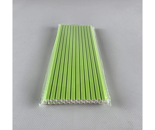 Соломка трубочка бумажная Ø 5 мм 20 см Желто-зеленая (Шартрез), 25шт (1 пачка)