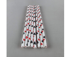 Соломка трубочка бумажная Ø 5 мм 20 см "Покер "  25шт (1 пачка)