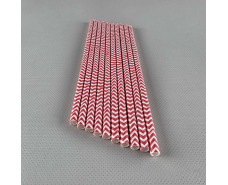 Соломка трубочка бумажная Ø 5 мм 20 см "Елочка " красная 25шт (1 пачка)