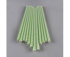 Соломка трубочка бумажная Ø 5 мм 20 см "Елочка " зеленая 25шт (1 пачка)
