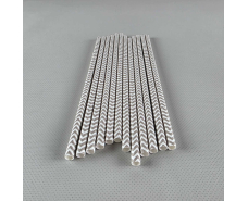 Соломка трубочка бумажная Ø 5 мм 20 см "Елочка " серебристая 25шт (1 пачка)