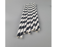 Соломка трубочка бумажная Ø 5 мм 20 см "Вита " бело-черная  25шт (1 пачка)