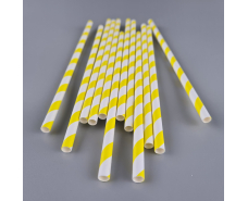 Соломка трубочка бумажная Ø 5 мм 20 см "Вита " бело-желтая  25шт (1 пачка)