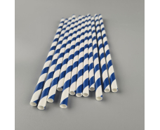 Соломка трубочка бумажная Ø 5 мм 20 см "Вита " бело-синяя  25шт (1 пачка)