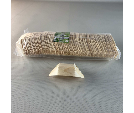 Тарелка-лодочка(3) Бамбук  77х55мм h13мм   (100) (100 шт)