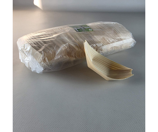 Тарелка-лодочка(4) Бамбук  102х65мм h18мм   (100) (100 шт)