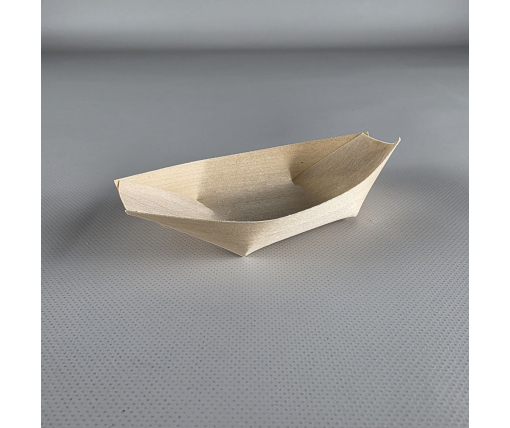 Тарелка-лодочка(5,5) Бамбук  140х80мм h19мм   (100) (100 шт)