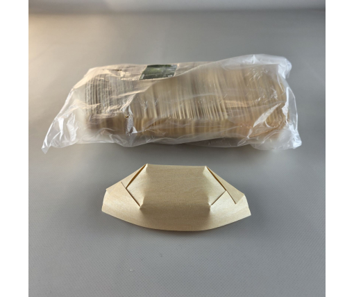 Тарелка-лодочка(5,5) Бамбук  140х80мм h19мм   (100) (100 шт)