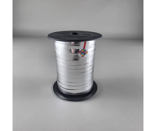 Лента для воздушных шаров и подарков серебряная125 метров (1 пачка)