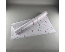 Рулон 8 м бумага подарочная с печатью (38) для цветов (h680) №810 Белый LOVE (1 шт)