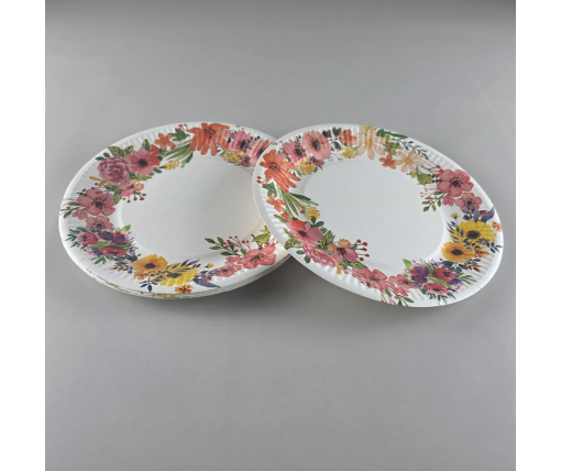 Тарелка бумажная 23см"№75 10шт (1 пачка)