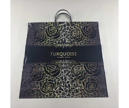 Полиэтиленовый пакет (40х40) с пластиковой ручкой"Турквойс"  (10 шт)