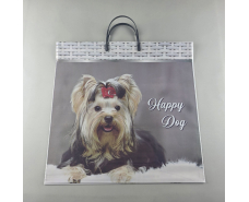 Полиэтиленовый пакет (40х40) с пластиковой ручкой  "Хаппи Дог"  (10 шт)