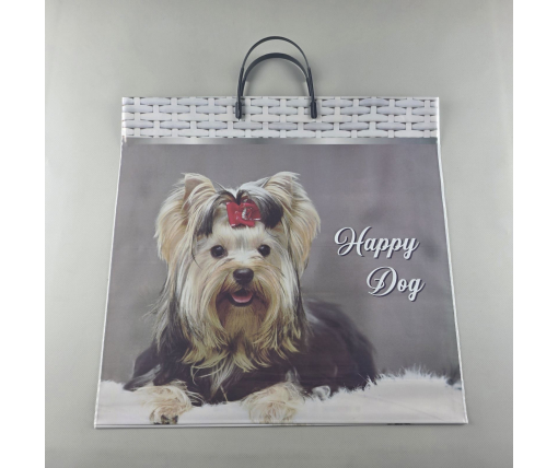 Полиэтиленовый пакет (40х40) с пластиковой ручкой  "Хаппи Дог"  (10 шт)