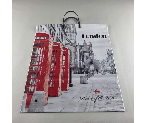 Пакет-сумка 40х45 з пластиковою ручкою  "Лондон" (10 шт)