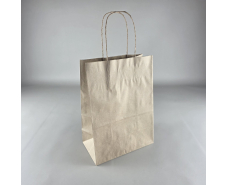 Пакет с ручками бумажный крафт бурий 220х120х280, 70г/м2 (25 шт)