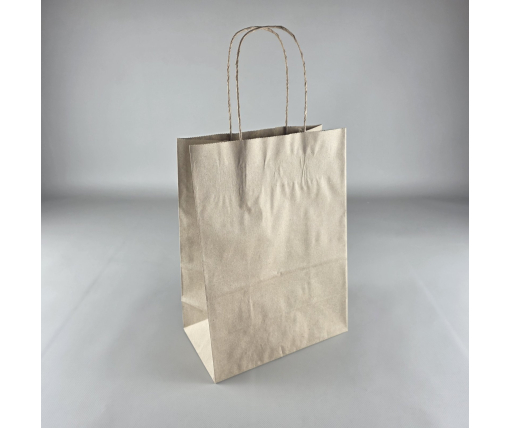 Пакет с ручками бумажный крафт бурий 220х120х280, 70г/м2 (25 шт)