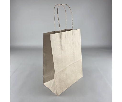 Пакет с ручками бумажный крафт бурий 220х120х280, 70г/м2 (25 шт)