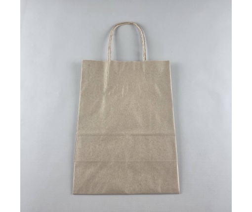 Пакет с ручками бумажный крафт бурий 220х120х280, 70г/м2 (25 шт)