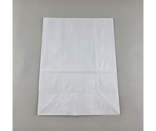 Пакет с дном бумажный крафт белый, 220х120х280, 60г/м2 (25 шт)