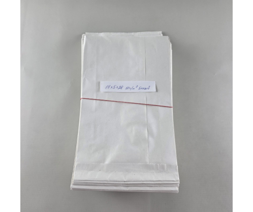 Бумажные пакеты саше крафт белый, 170х50х280, 50г/м2 (100 шт)
