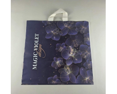 Пакет средний, плотный, ламинированный с петлевой ручкой"Мэджик виолет 13673" (44х43+3) 95мк КВС (50 шт)