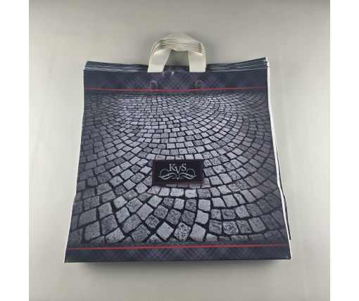 Пакет средний, плотный, ламинированный с петлевой ручкой"Тайэрский мост 066" (44х43+3) 95мк КВС (50 шт)