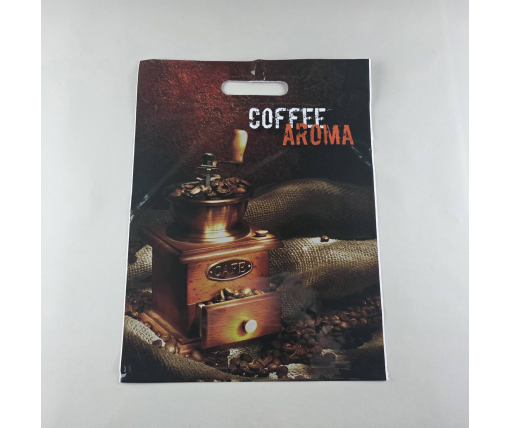 Пакет с прорезной ручкой, ламинированный "Аромат Кофе" 45/20мк( 30*40) ДПА (50 шт)